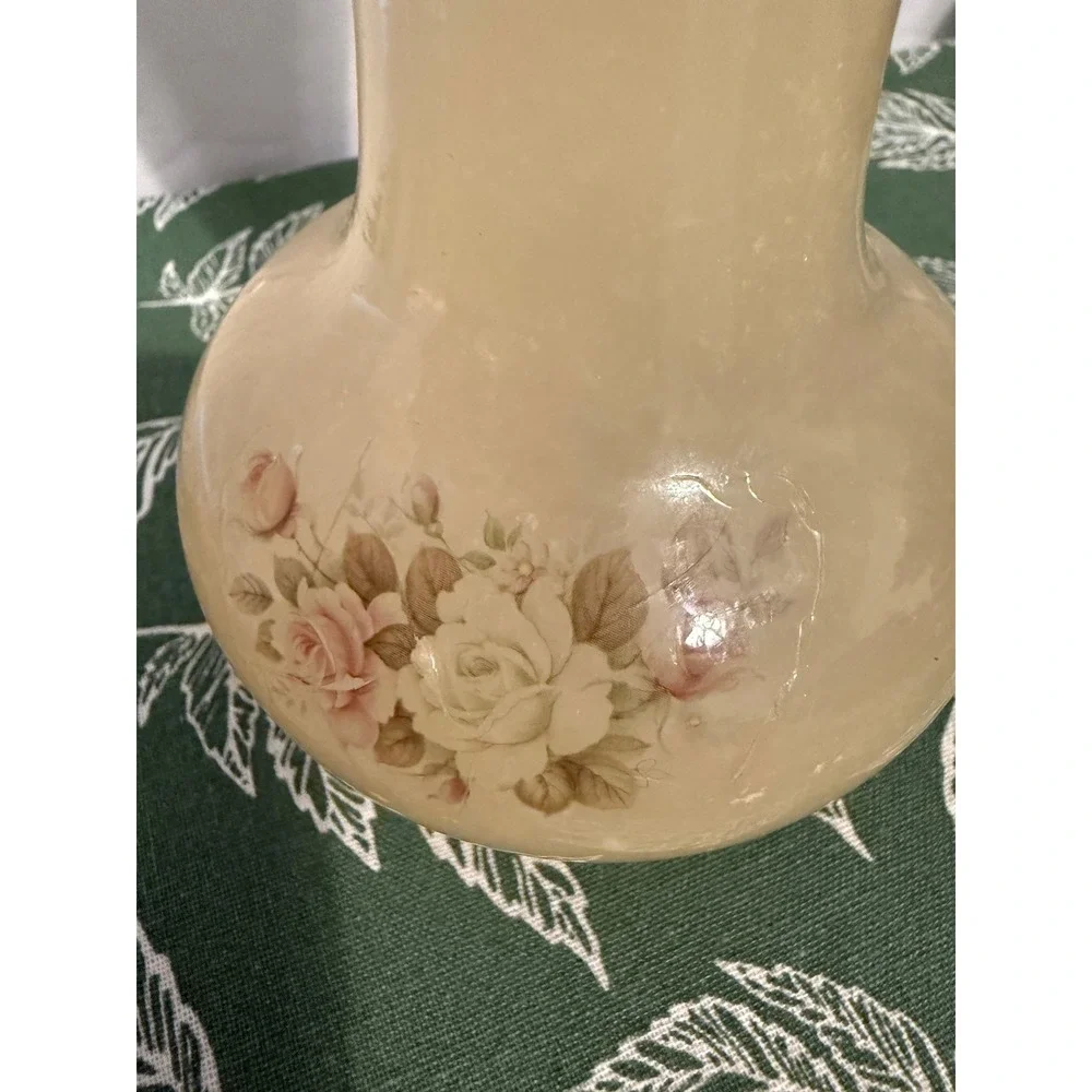 Vintage Genuine Alabaster Floral Rose Bud Vase Made in Italy Cream Stone 6.5in